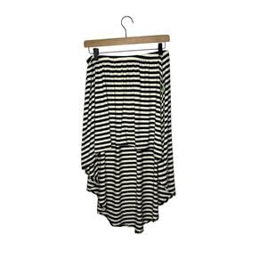 Living Doll Women Black Casual Skirt M High Low knit skirt new